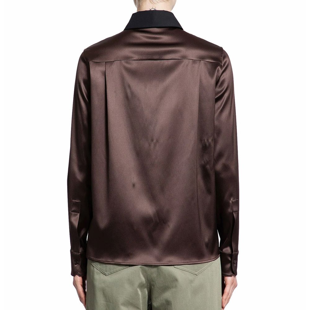 Brown Silk Dress Shirt