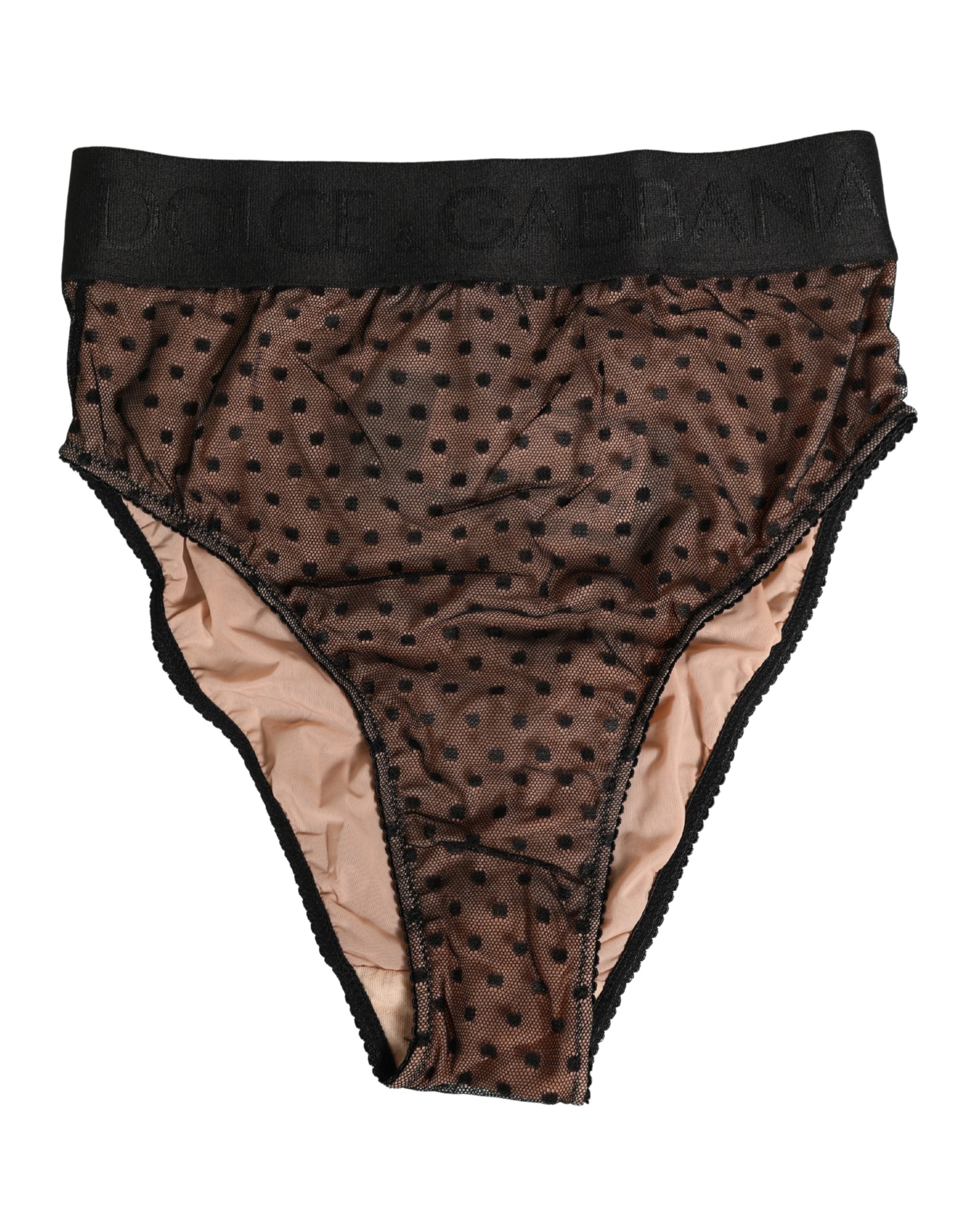Black Beige Polka Dot Butterfly Brief Underwear