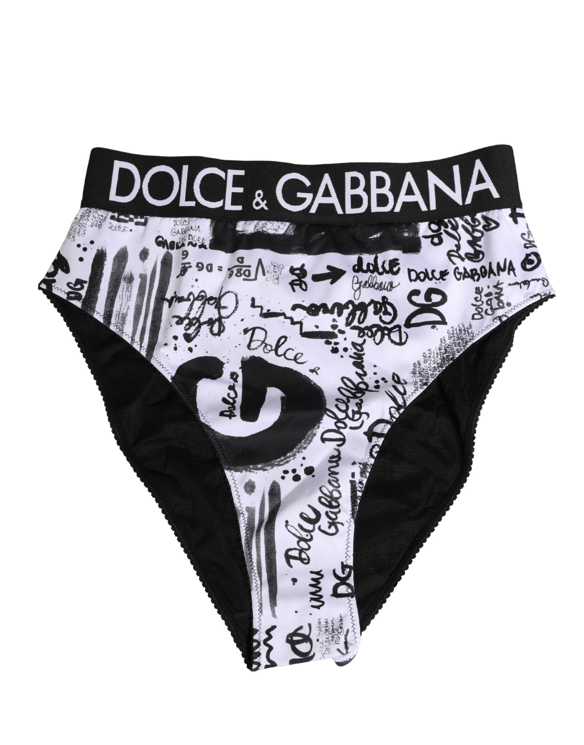 Black White Graphic Logo High Brief Underwear