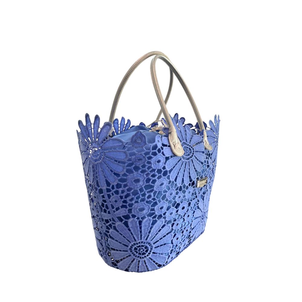 Blue PU Women Handbag