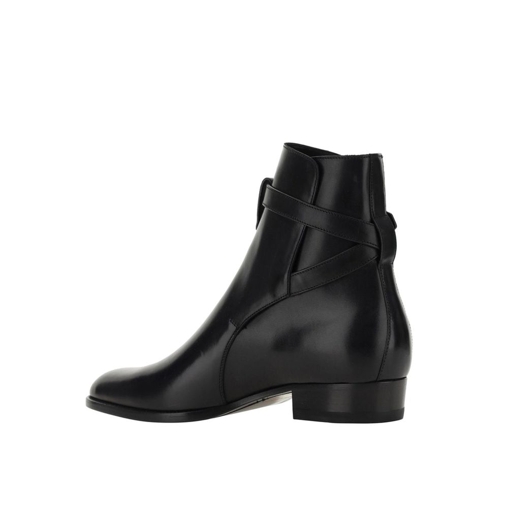 Black Calfskin Ankle Boots