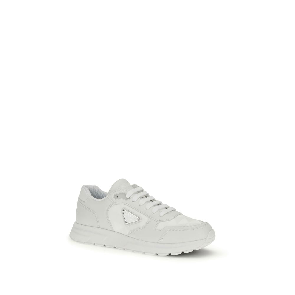 White Recycled Polyamide Athletic Sneakers