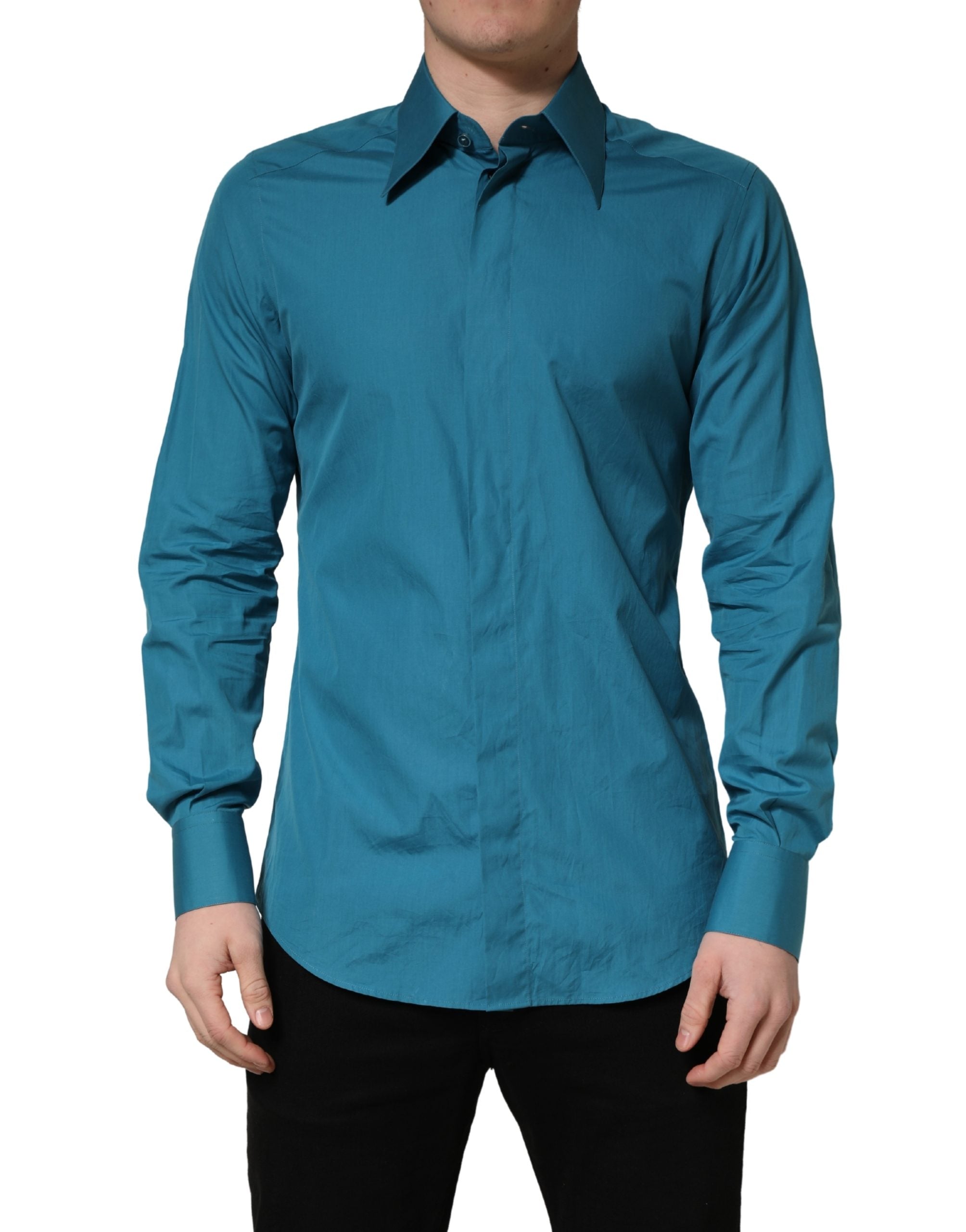 Blue SARTORIA Long Sleeve Cotton Dress Shirt