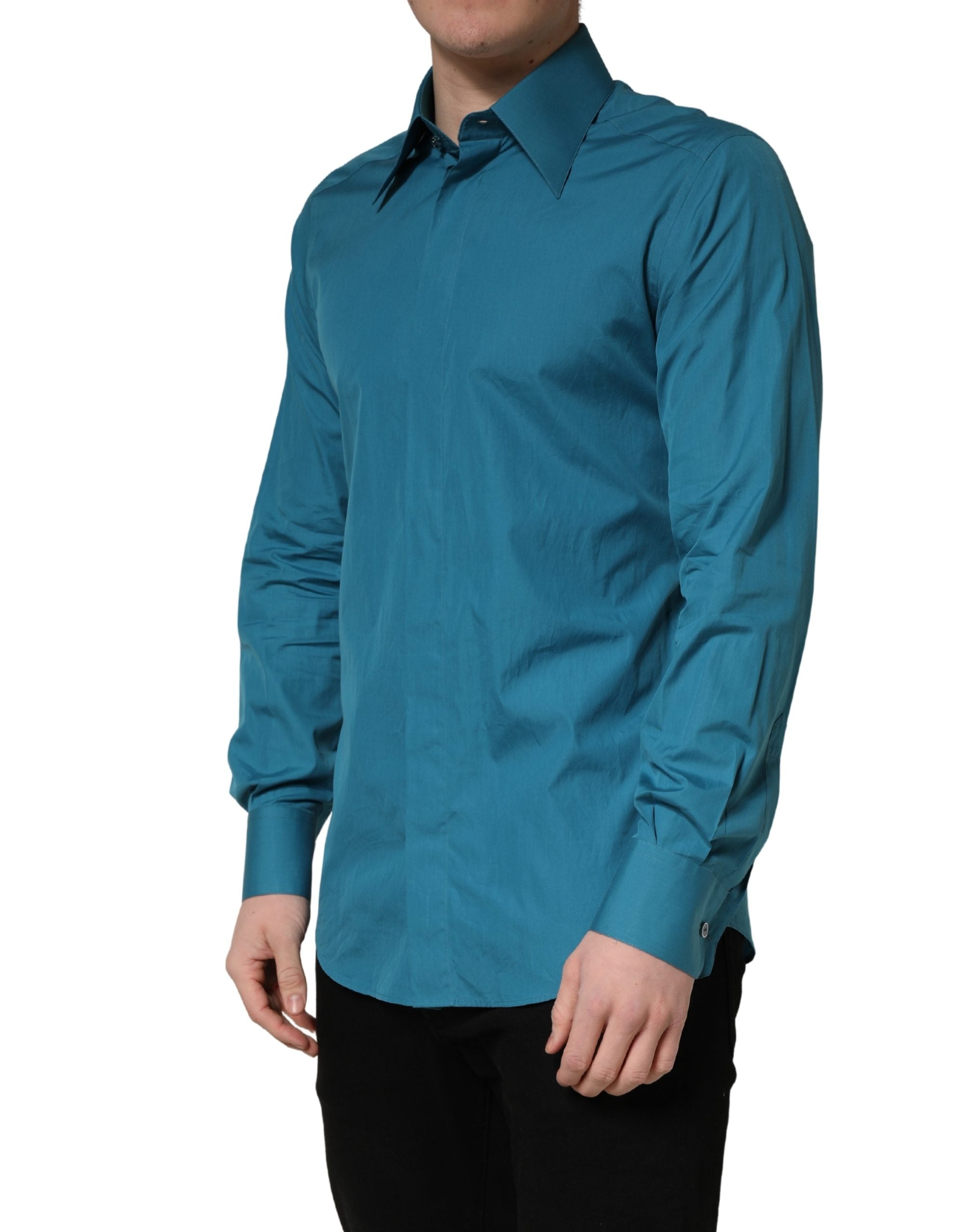 Blue SARTORIA Long Sleeve Cotton Dress Shirt