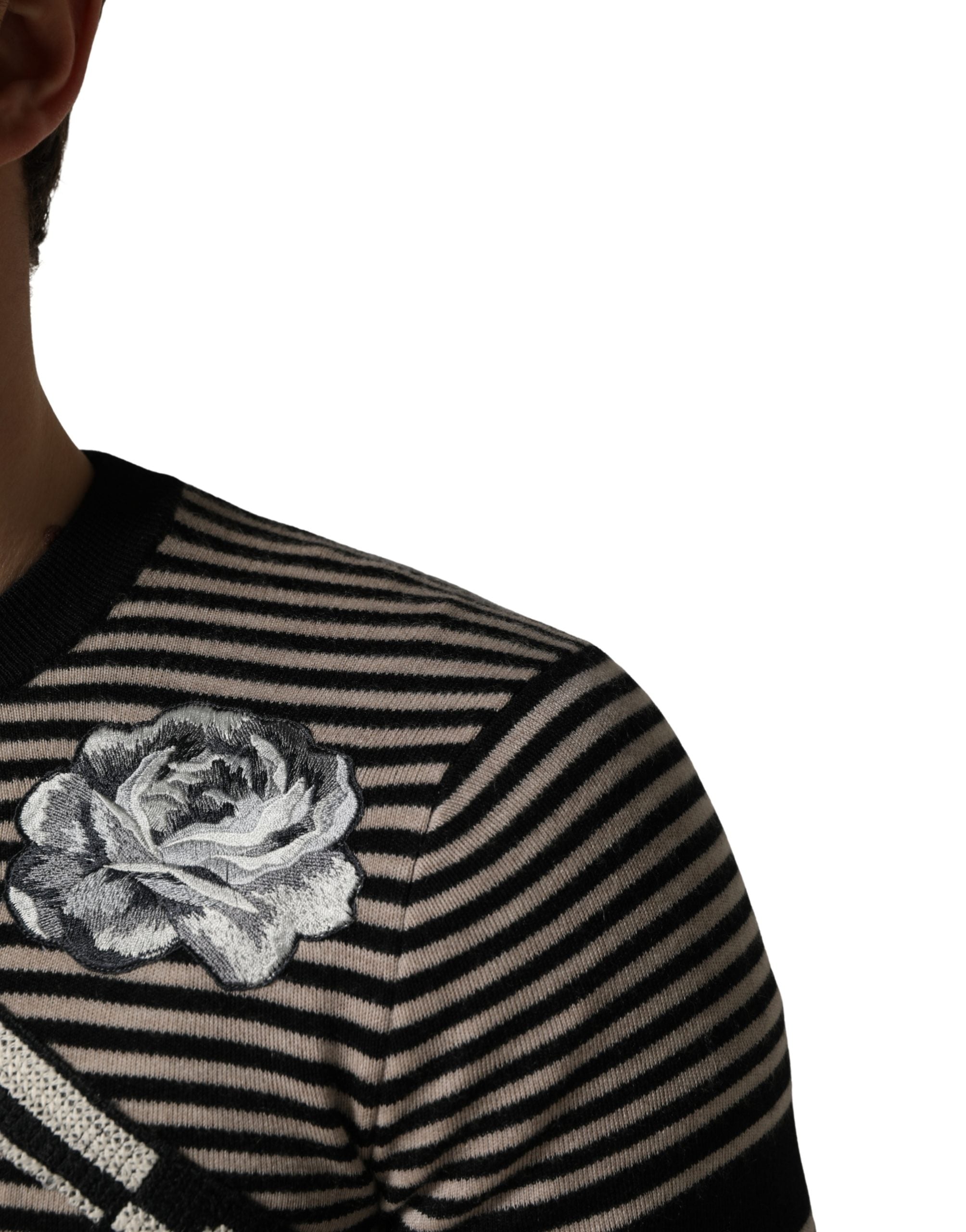 Multicolor Cashmere Striped CrewNeck Sweater