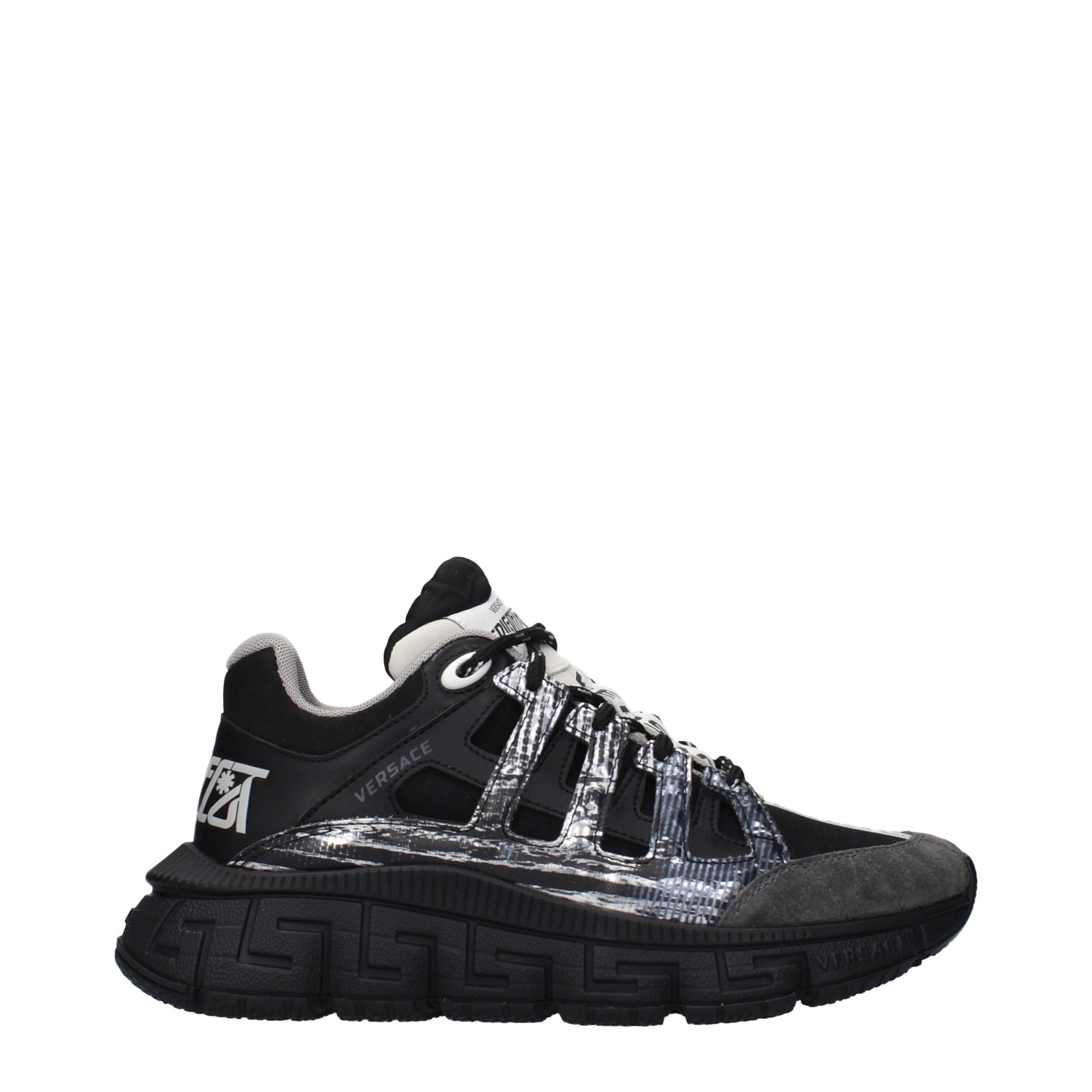 Black Fabric Athletic Sneakers