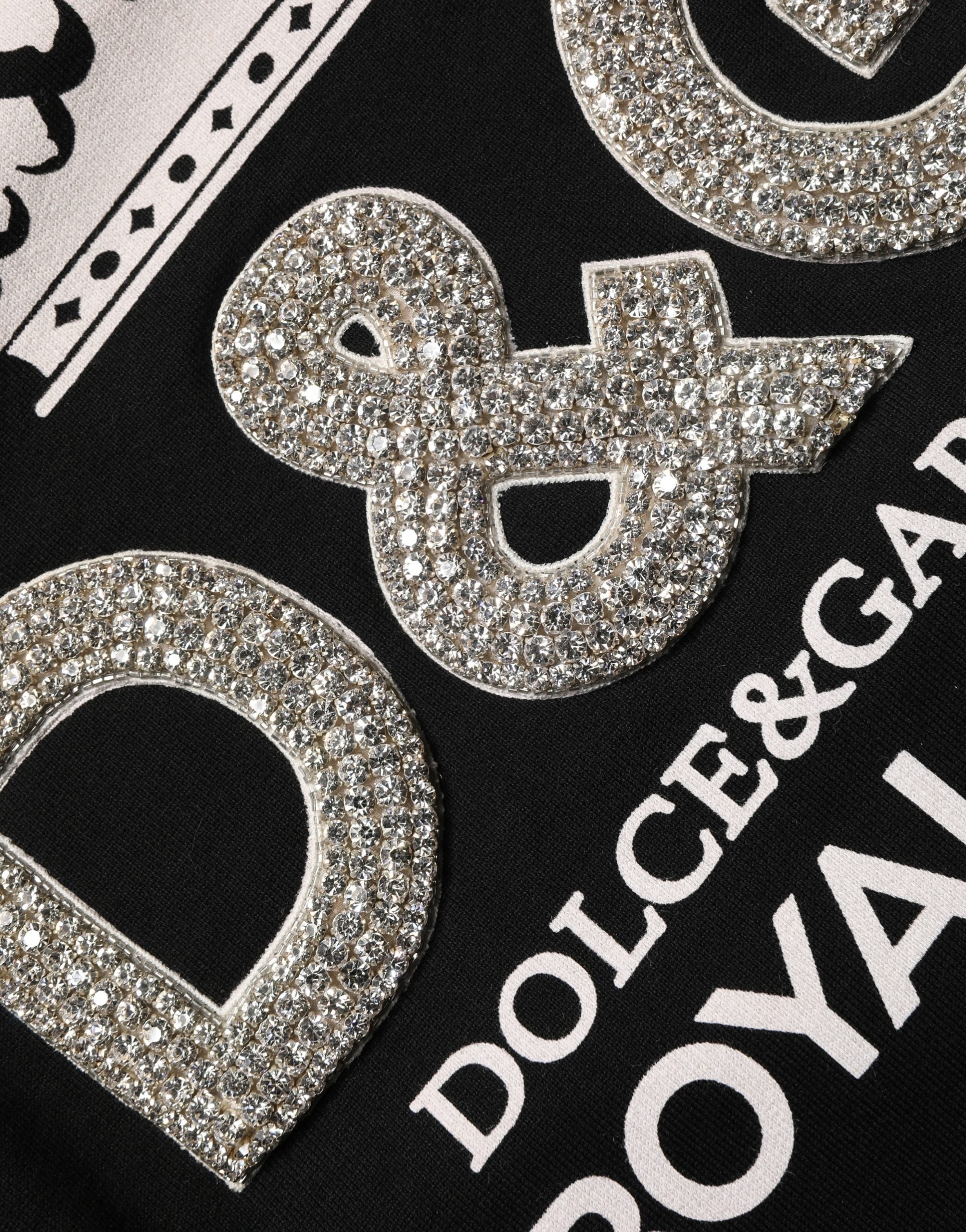 Black Embellished Cotton Sweatshirt Sweater