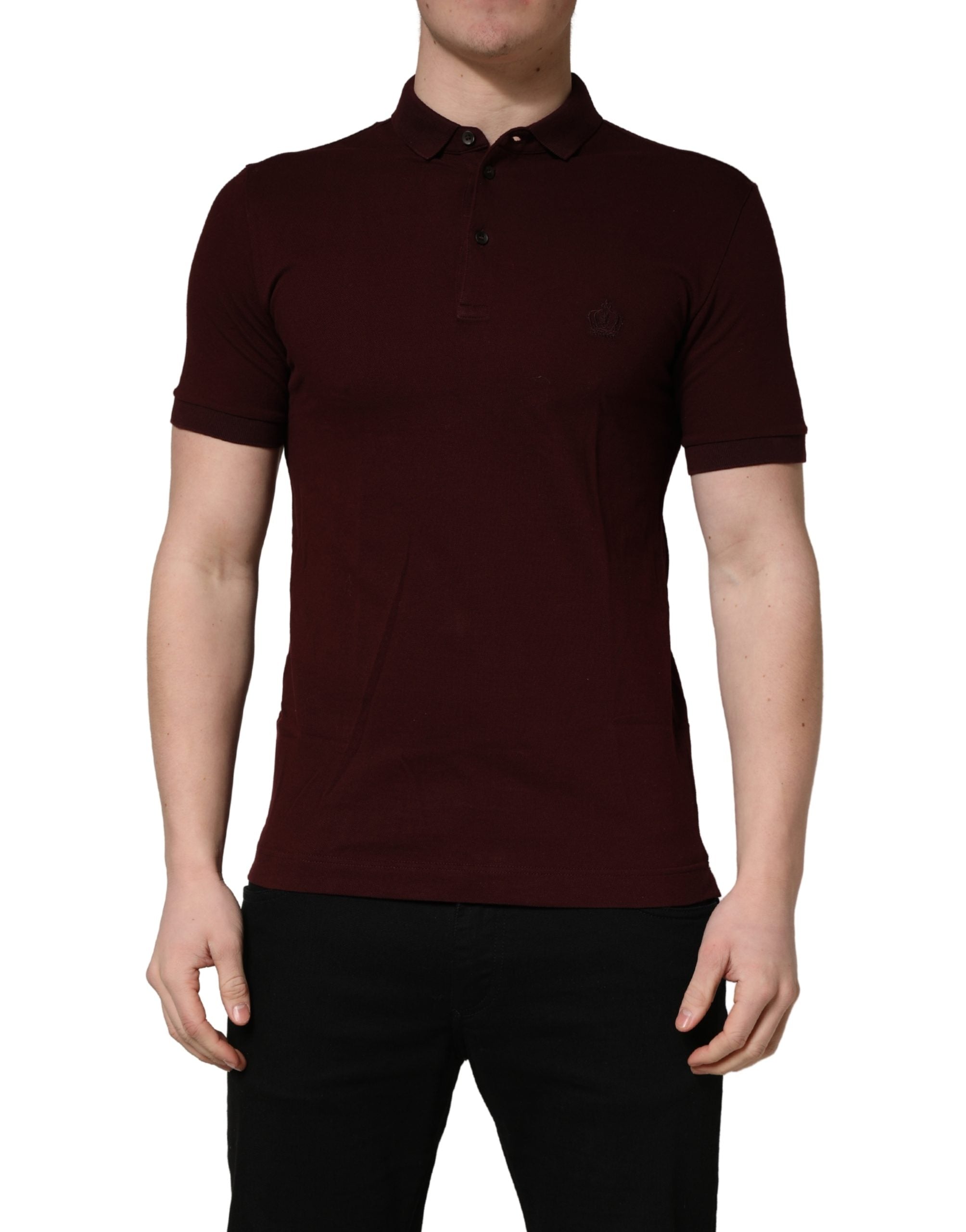 Maroon Collared Short Sleeves Polo T-shirt