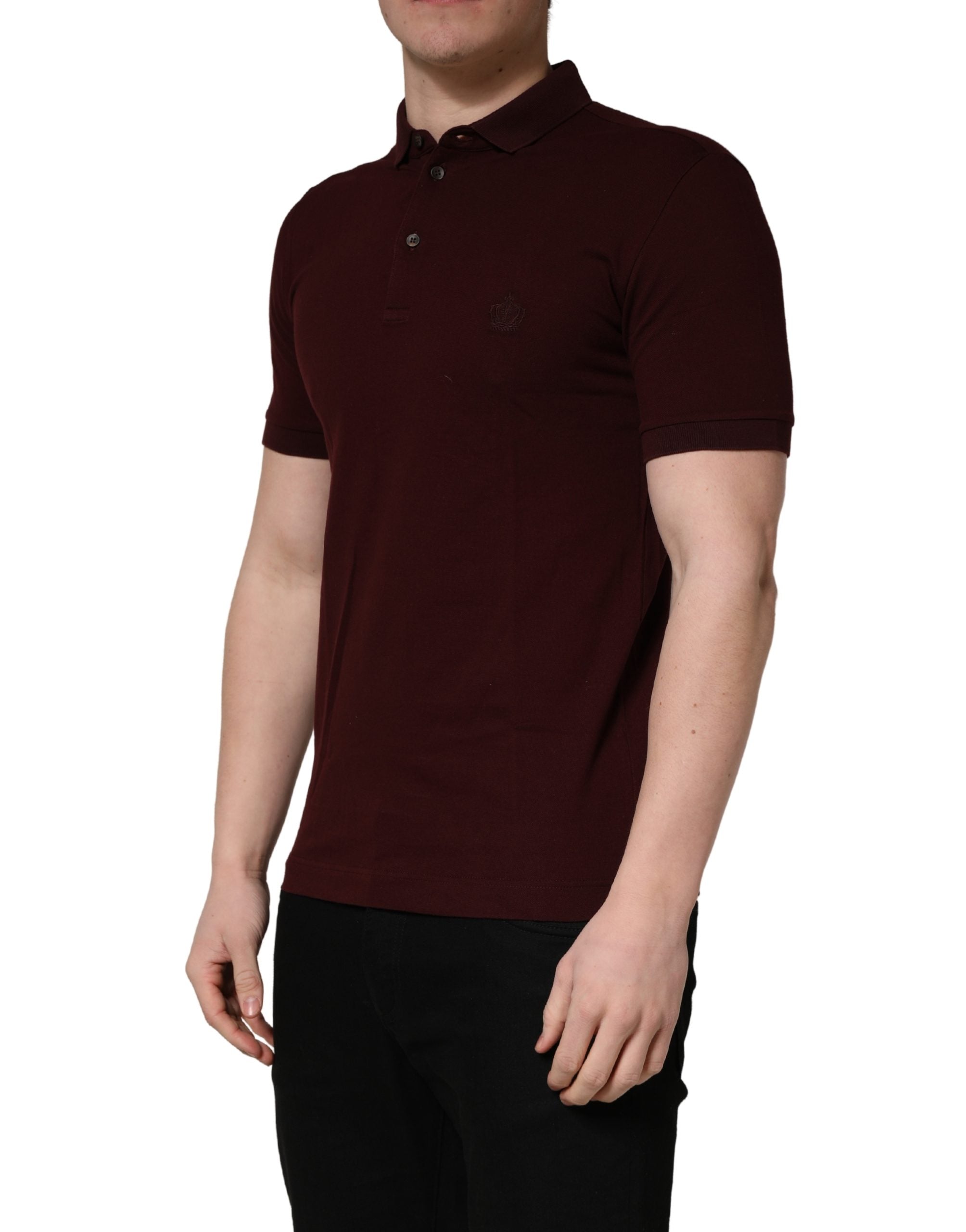 Maroon Collared Short Sleeves Polo T-shirt