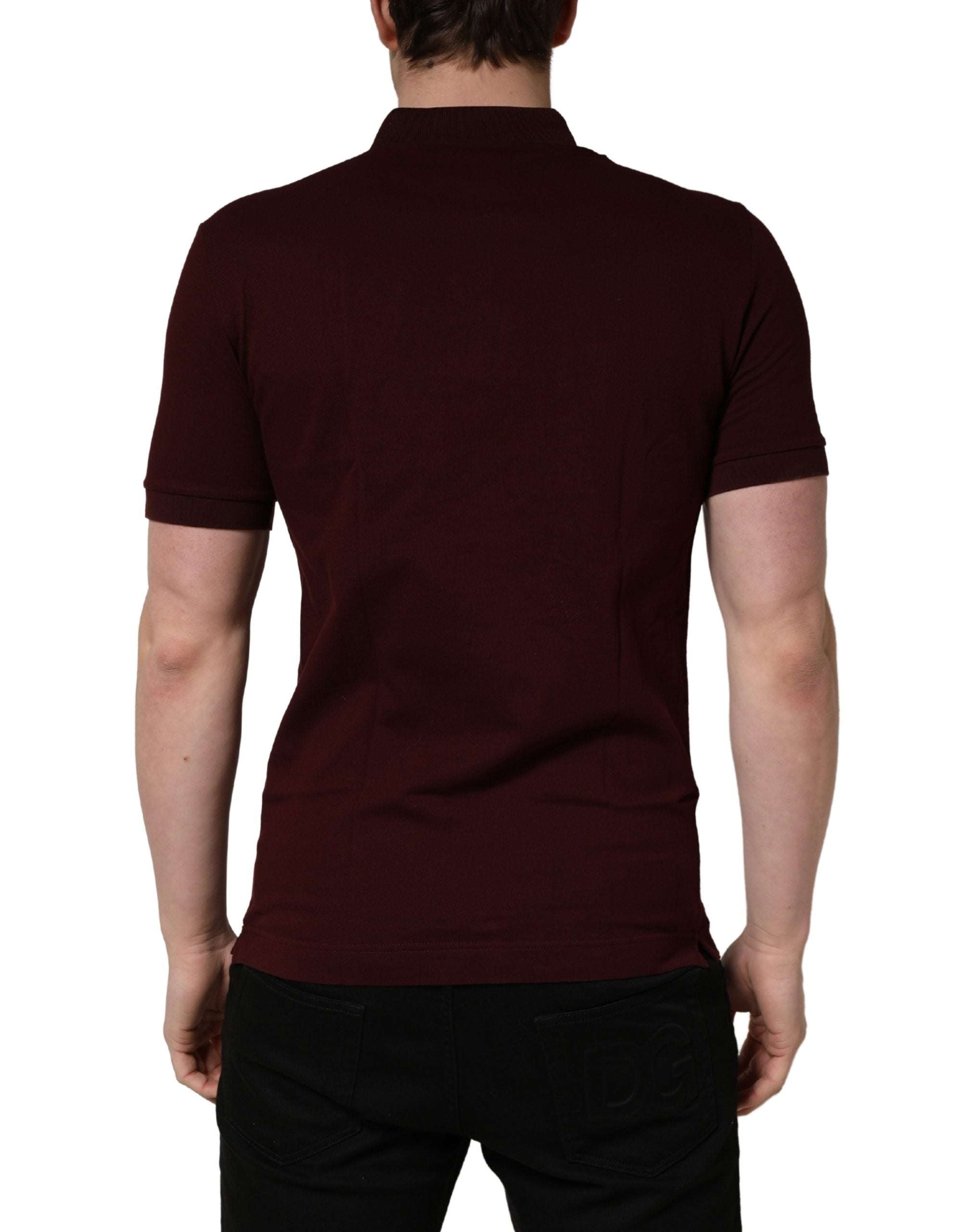 Maroon Collared Short Sleeves Polo T-shirt