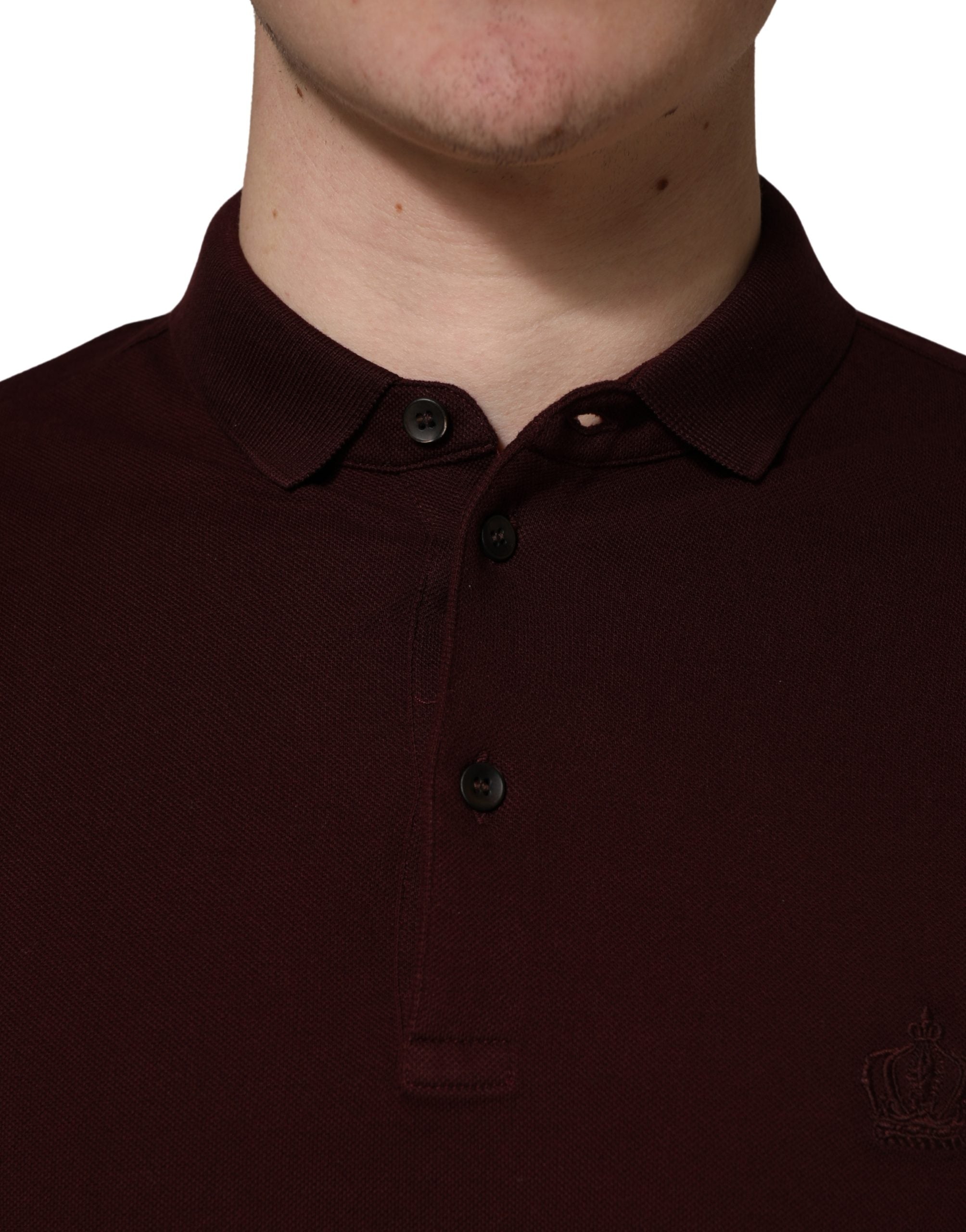 Maroon Collared Short Sleeves Polo T-shirt