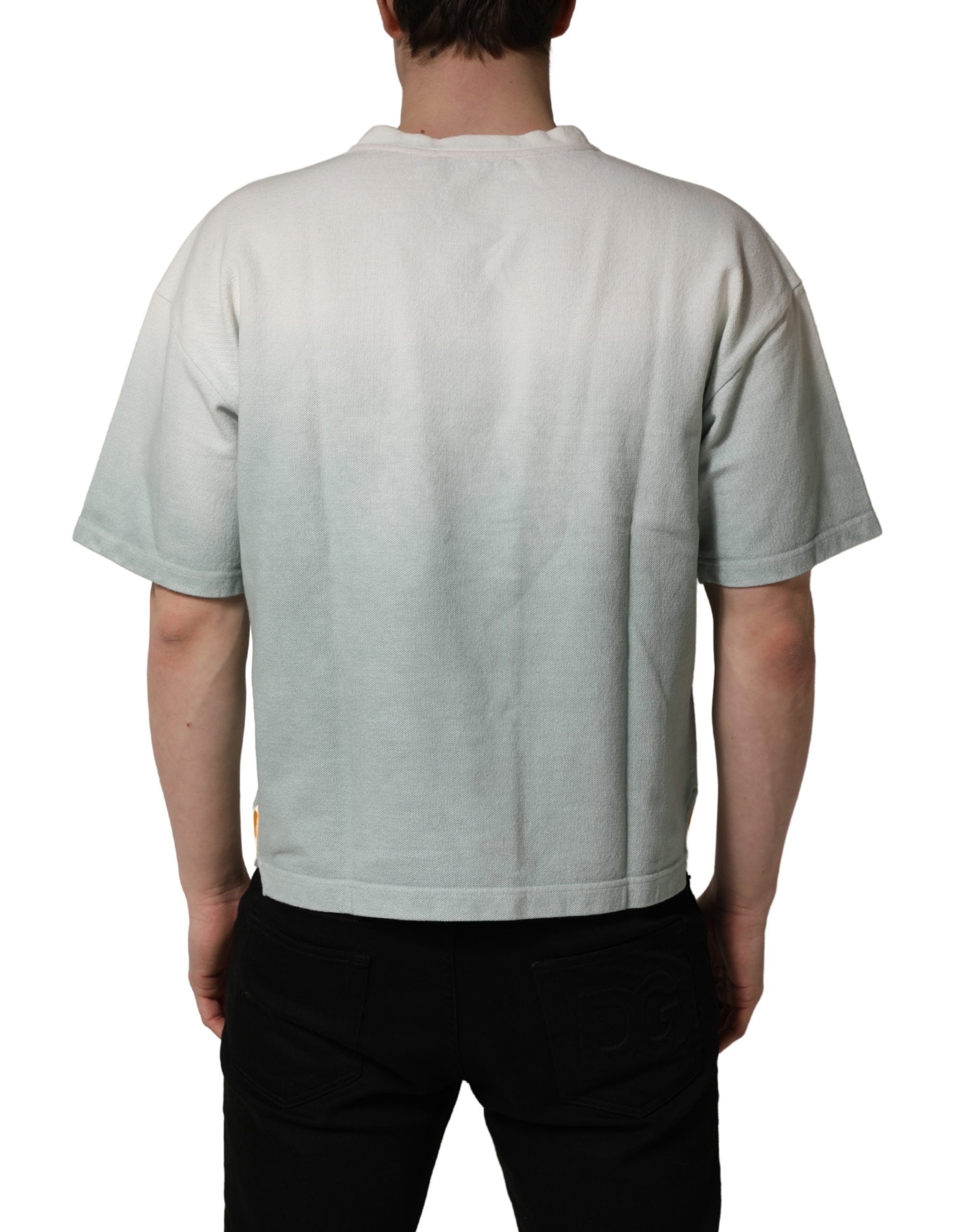 Green Tie-Dye Graphic Print Cotton Crewneck  T-shirt