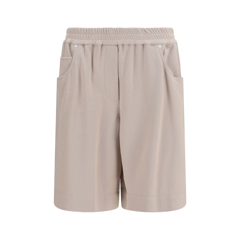 Beige Cotton Bermuda Shorts