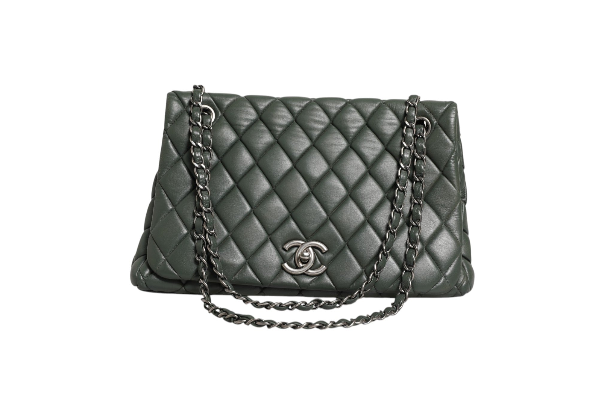 Quilted Lambskin Leather New Bubble Flap Bag