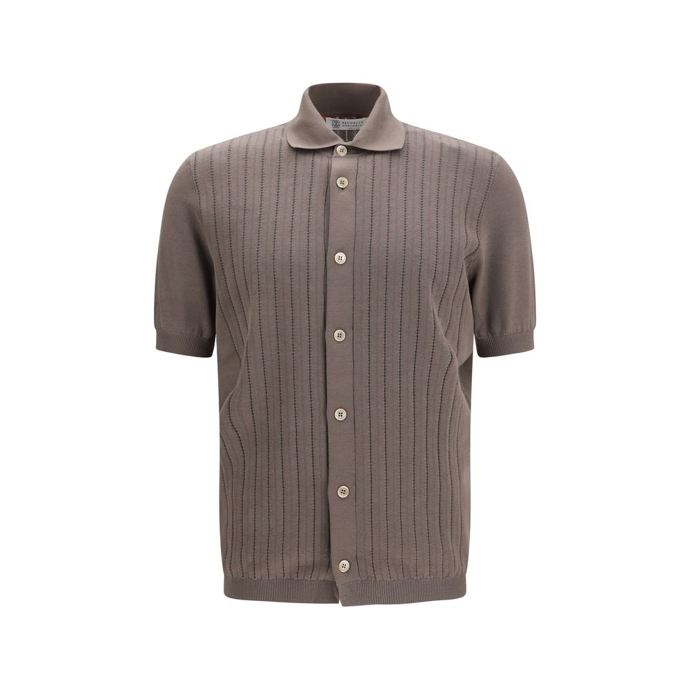 Brown Cotton Shortsleeve Shirt