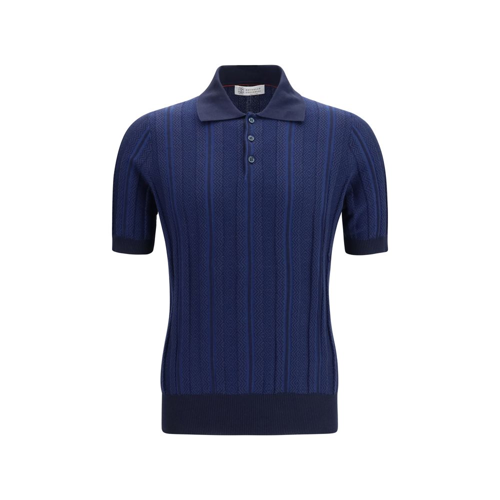 Blue Cotton Polo Shirt
