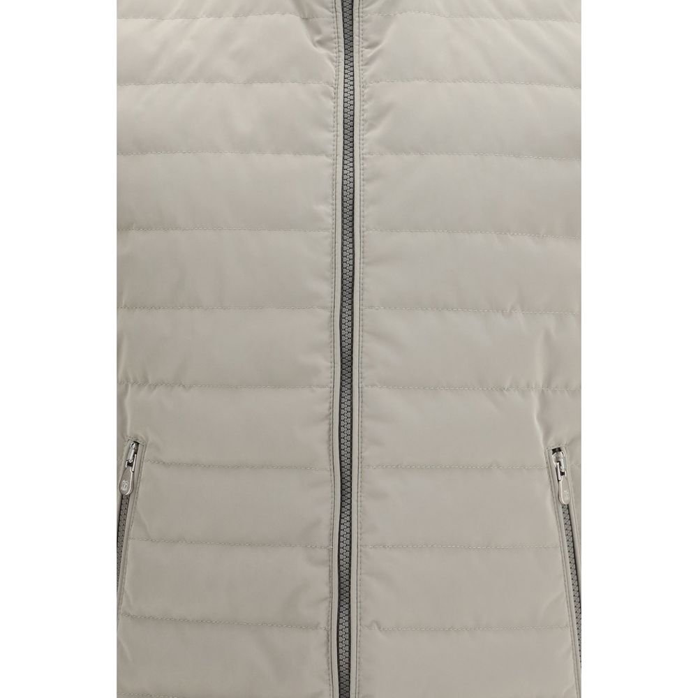 Gray Polyester Sleveless Jacket