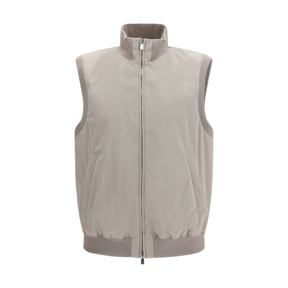 Gray Polyester Sleveless Jacket