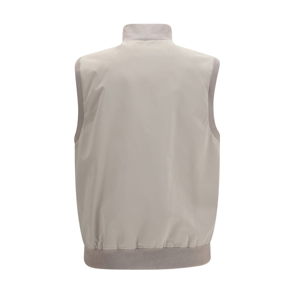 Gray Polyester Sleveless Jacket