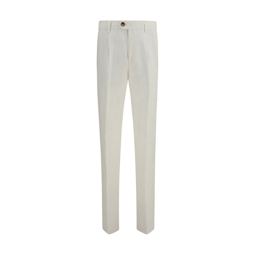 White Linen Casual Pants