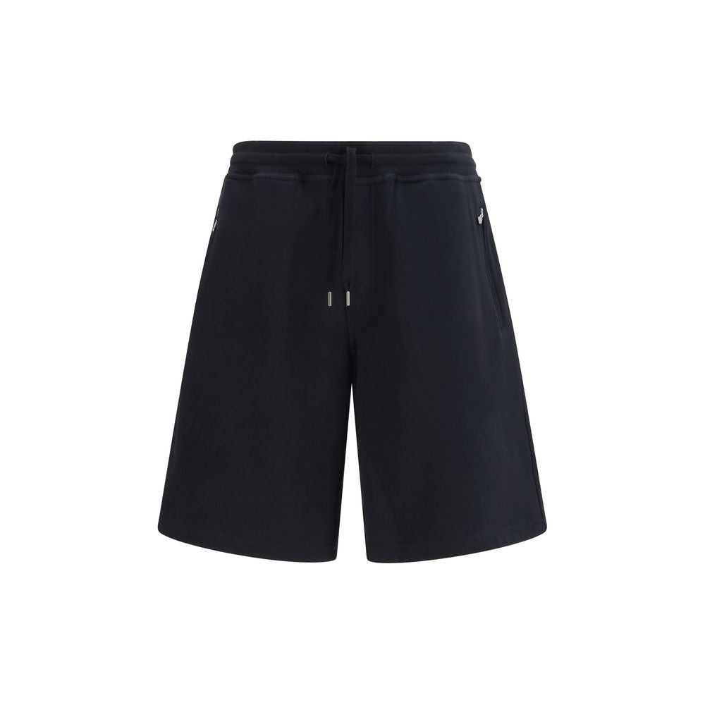 Black Cotton Bermuda Shorts