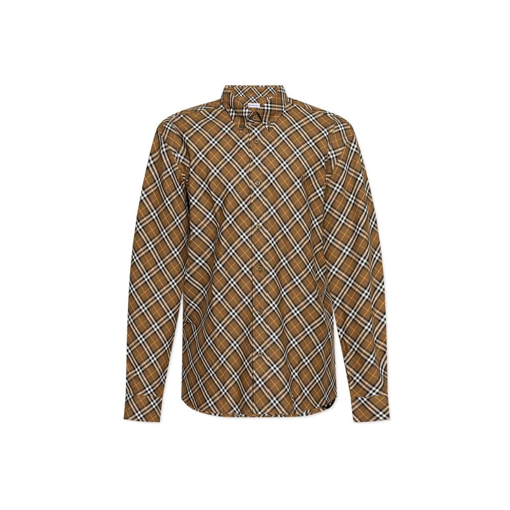 Brown Cotton Pattern Shirt