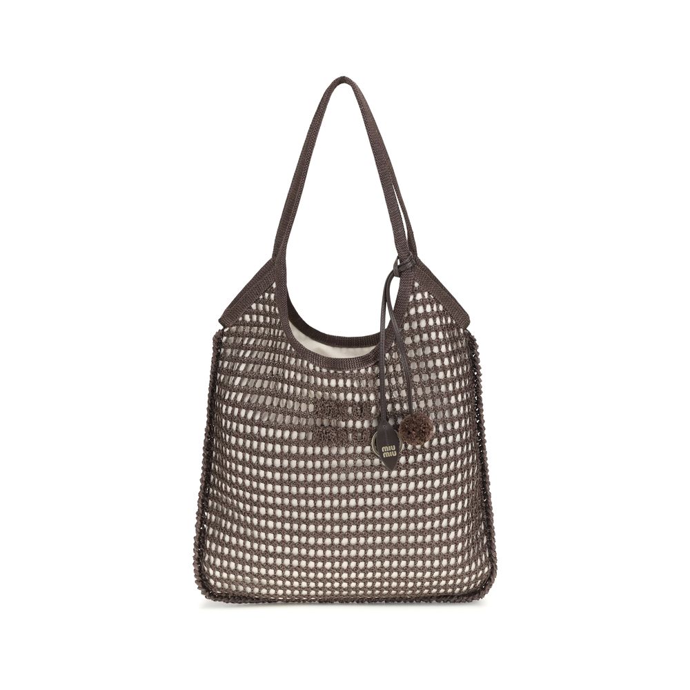 Brown Viscose Shoulder Bag