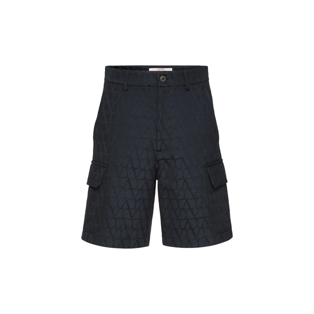 Blue Cotton Cargo Shorts