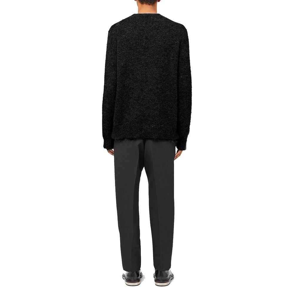 Black Alpaca Leather Sweatshirt