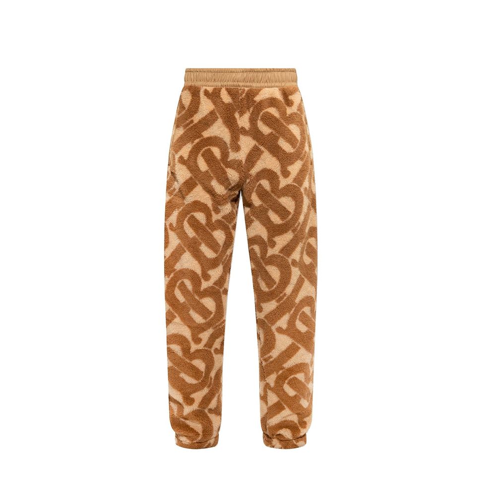 Brown Polyester Casual Pants