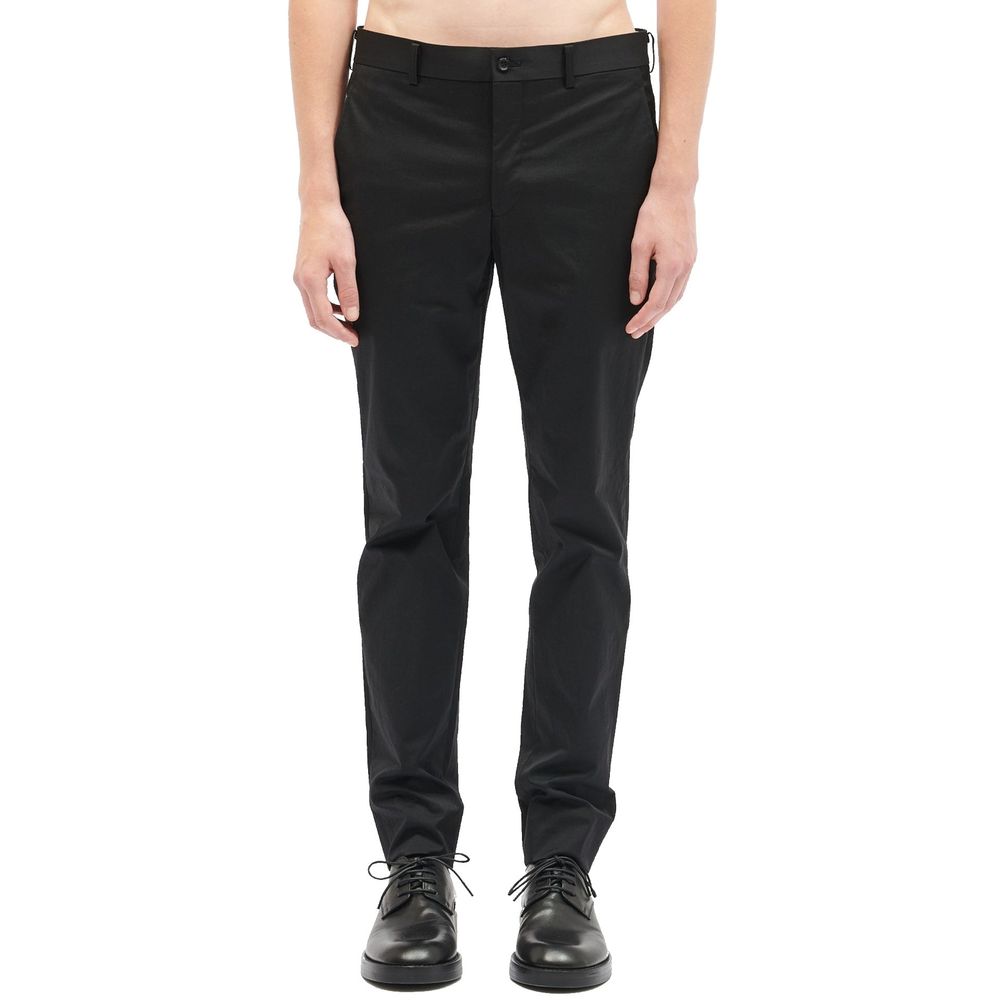 Black Nylon Casual Pants