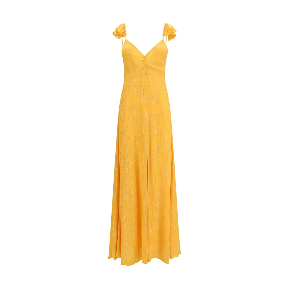 Orange Viscose Casual Dress