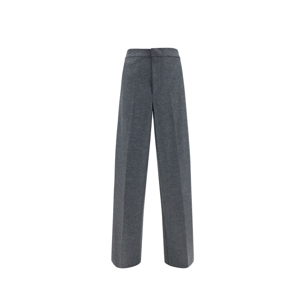 Gray Wool Casual Pants
