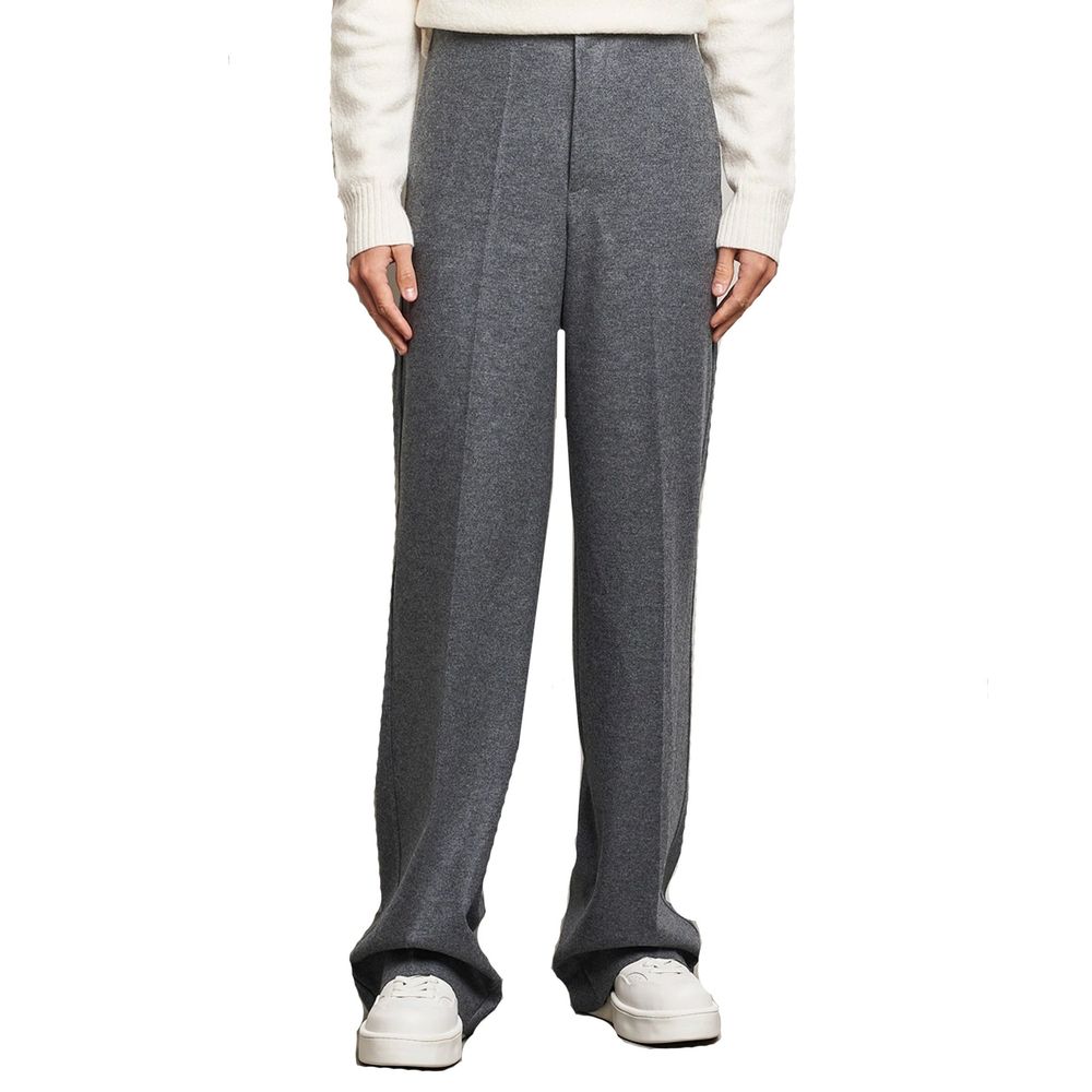 Gray Wool Casual Pants