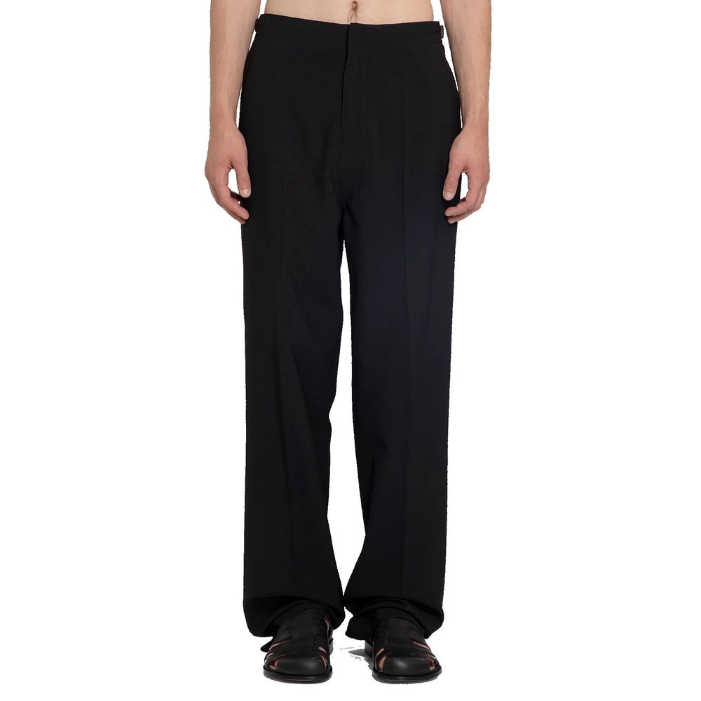 Black Wool Casual Pants