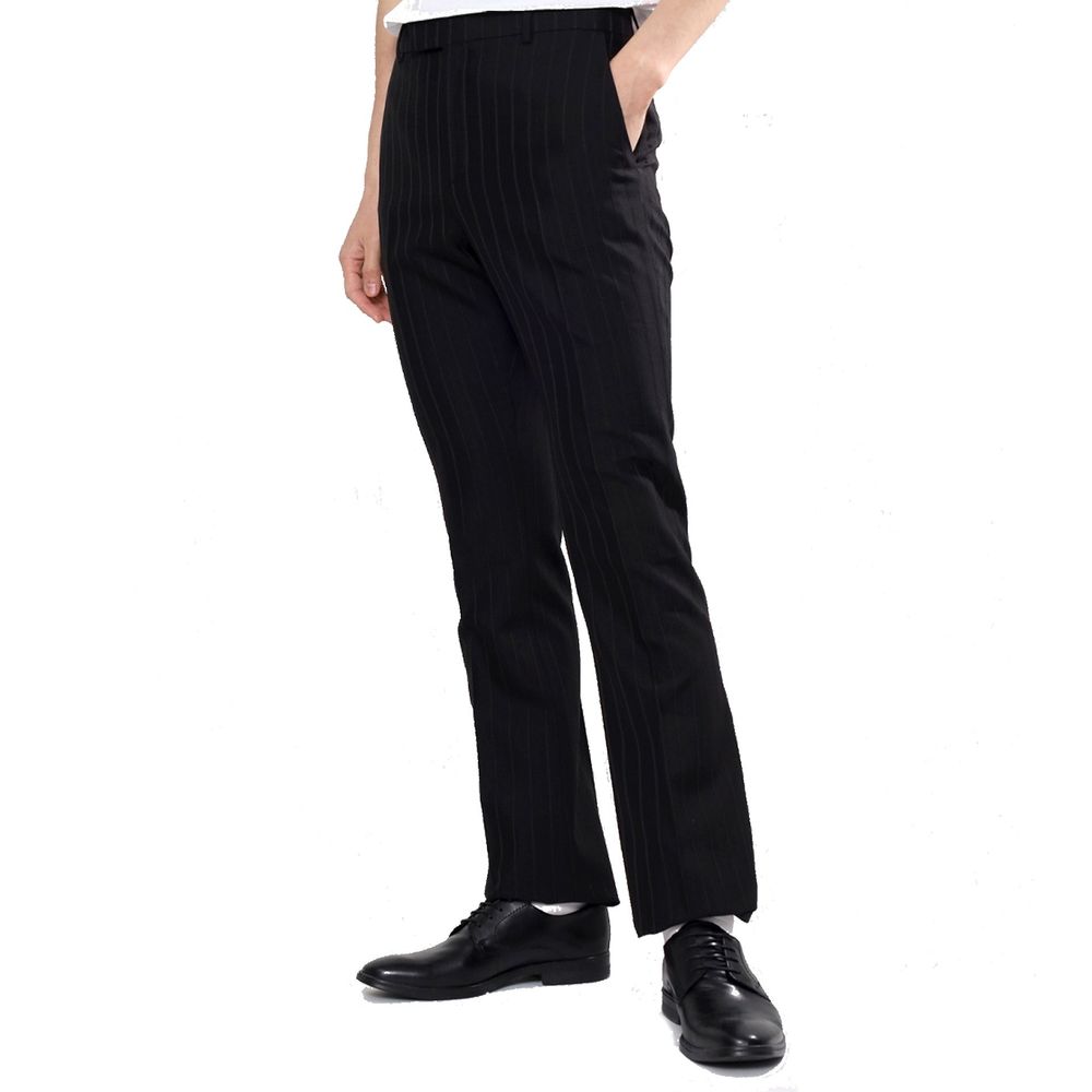 Black Wool Flared Pants