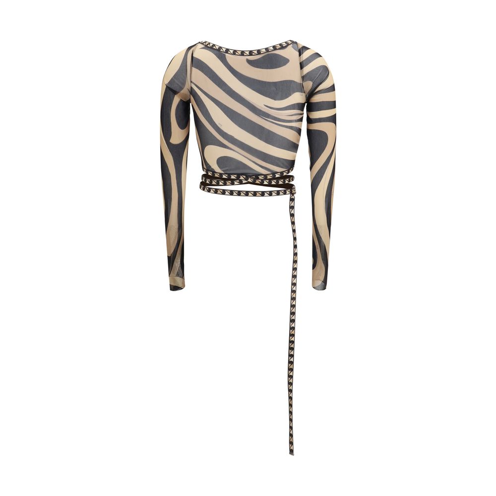 Beige Polyamide Pattern Shirt