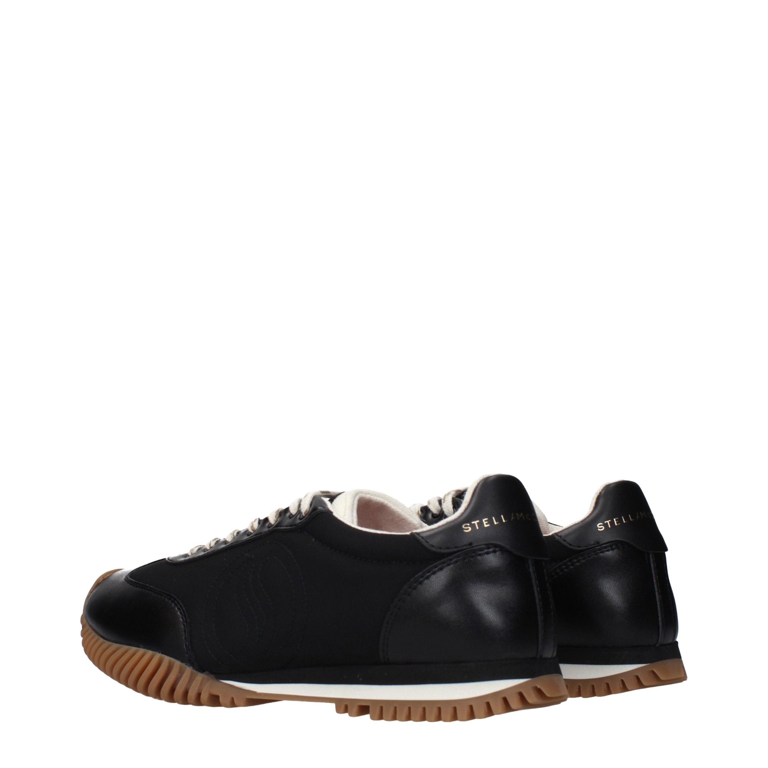 Black Fabric Low Top Sneakers