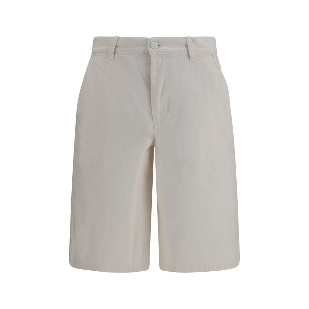 White Cotton Bermuda Shorts