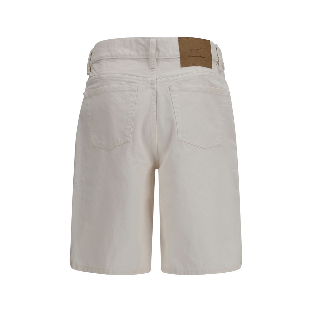 White Cotton Bermuda Shorts