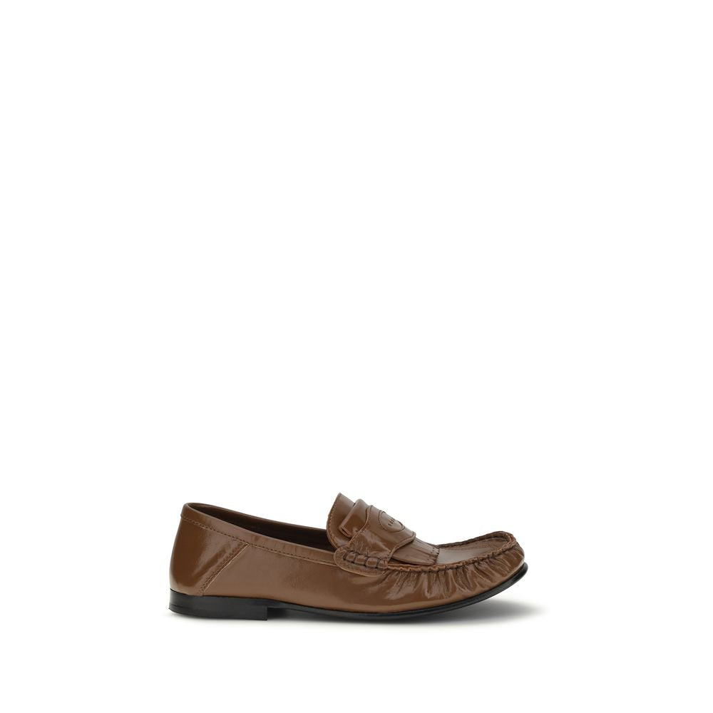 Brown Lamb Ovis Aries Aries Slip-On Loafers