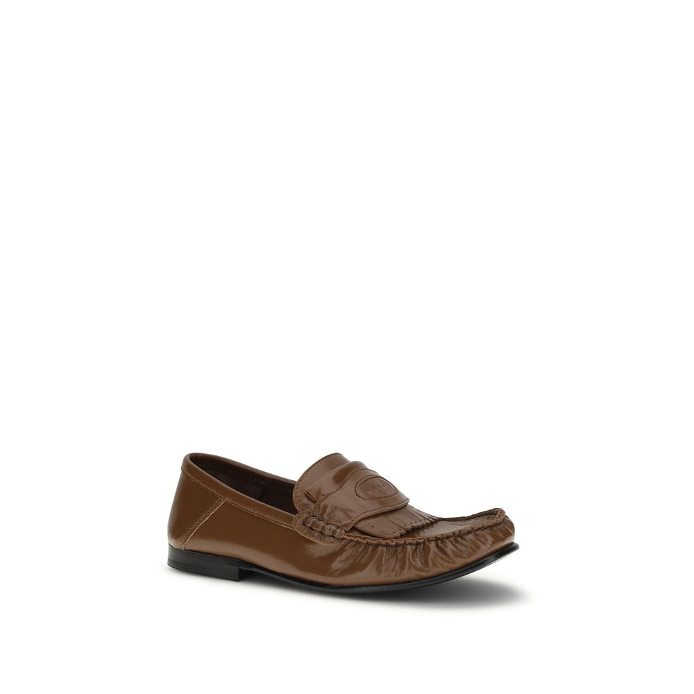 Brown Lamb Ovis Aries Aries Slip-On Loafers