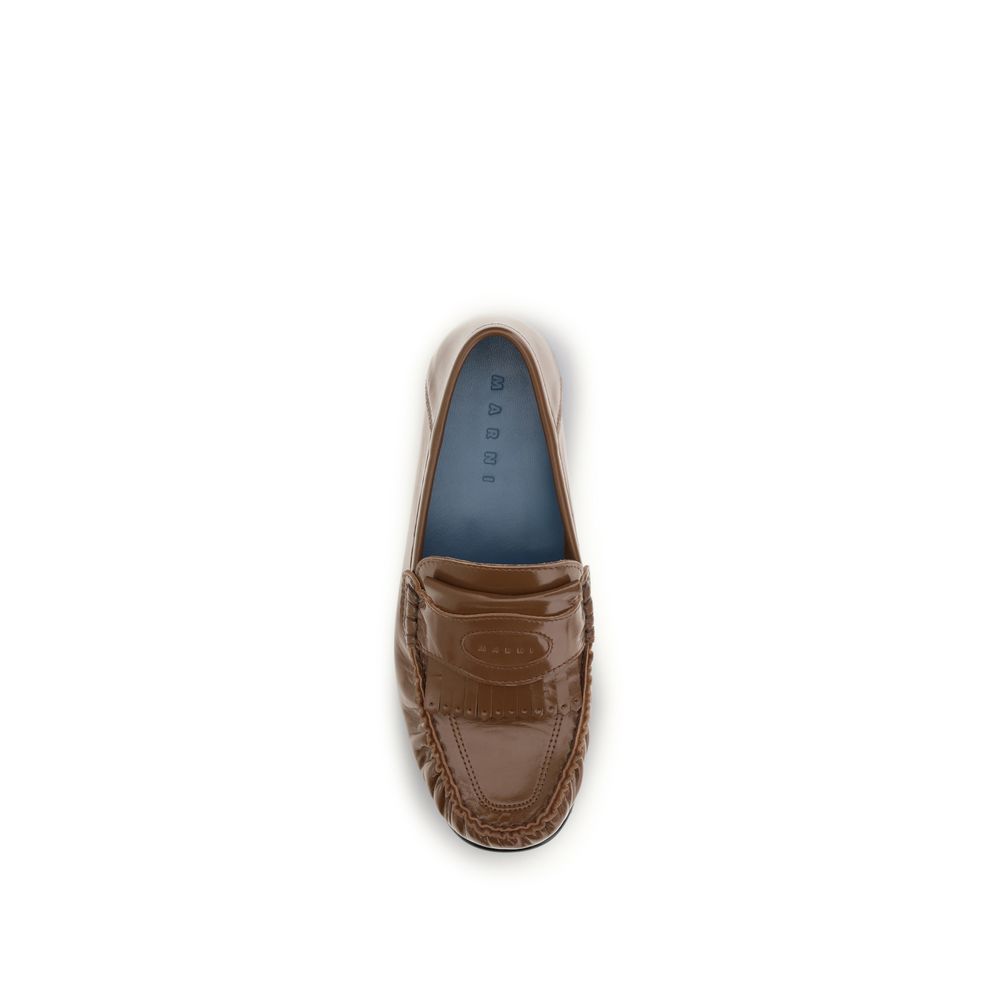 Brown Lamb Ovis Aries Aries Slip-On Loafers