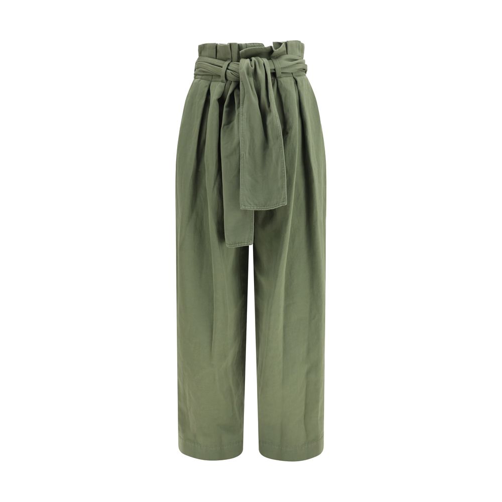 Bicolor Cotton Casual Pants
