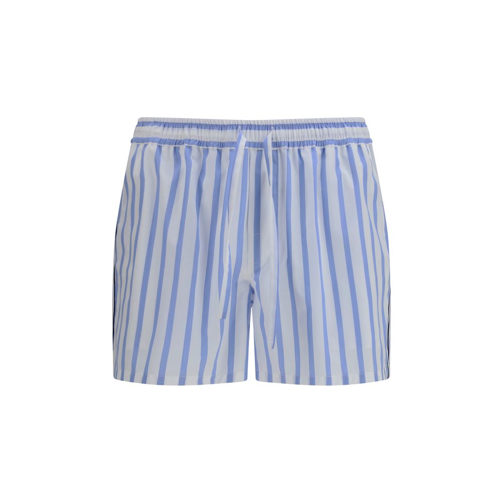 Blue Cotton Bermuda Shorts