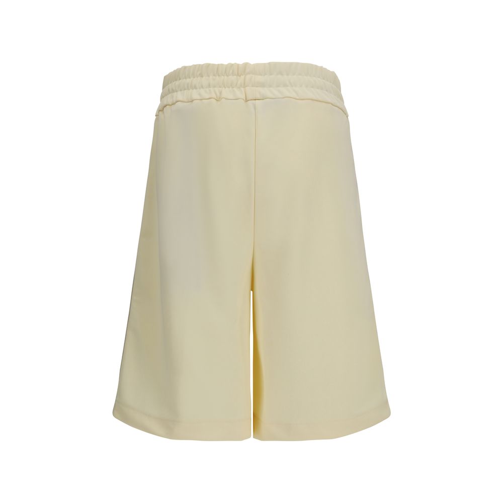 Beige Polyester Bermuda Shorts