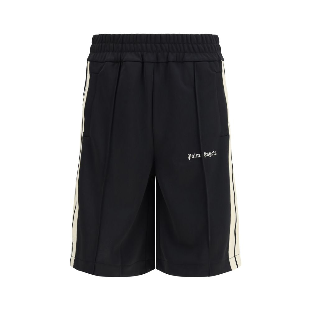 Black Polyester Bermuda Shorts