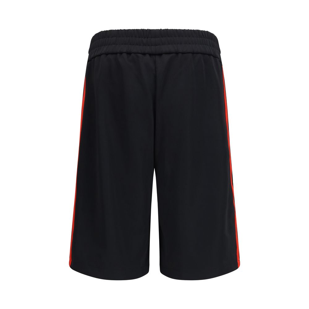 Black Polyester Bermuda Shorts