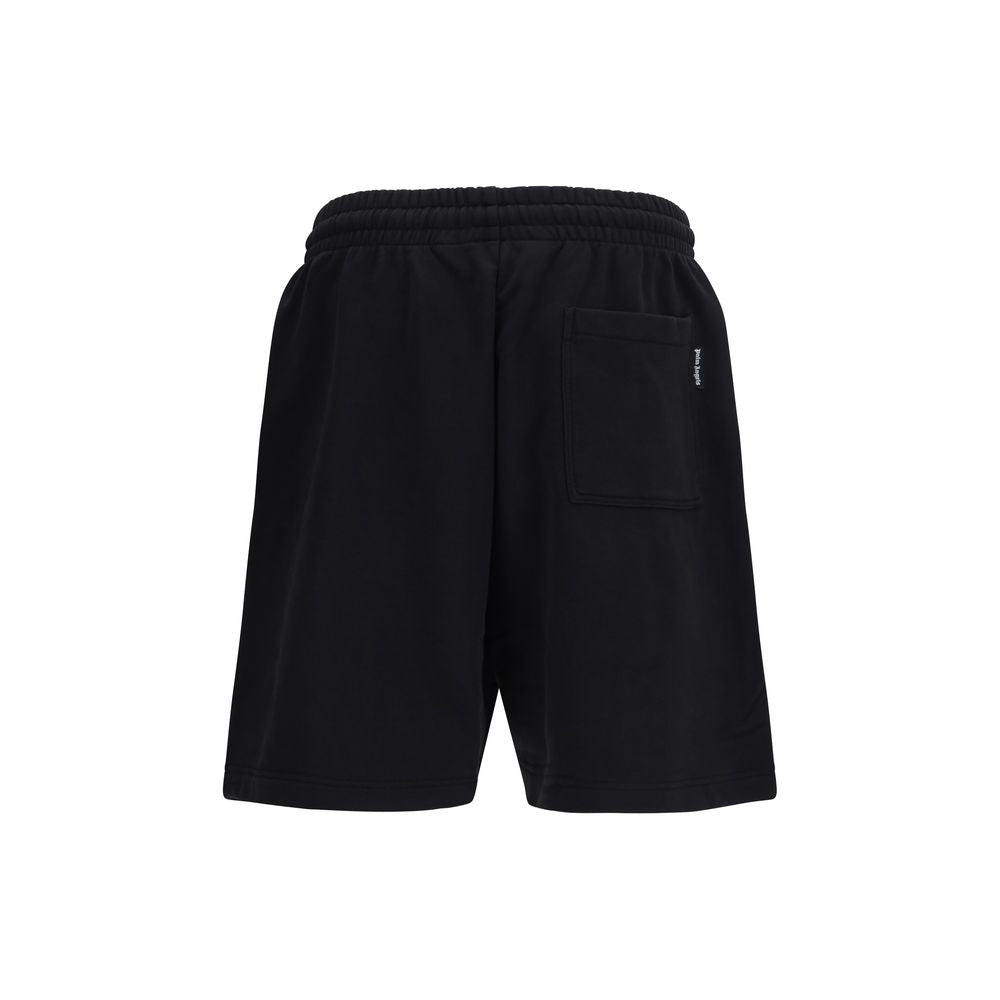 Black Cotton Bermuda Shorts