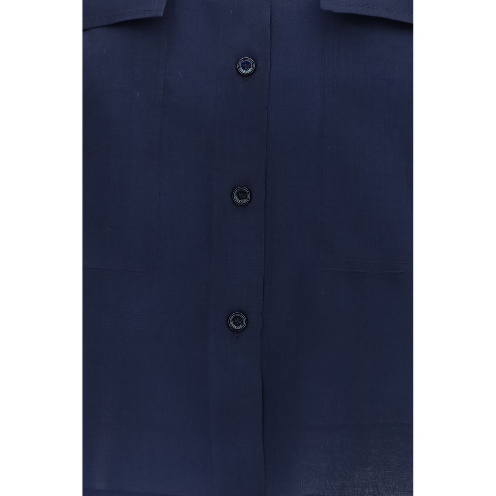Blue Silk Shirt
